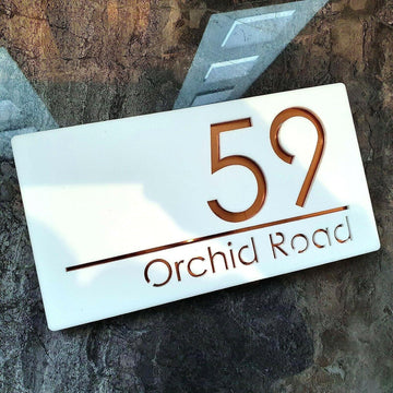 Name plate for home entrance | Door name plates | Wood Personalized Name Plate with 3D Letters | | Name Plate For Home, Office & Outdoor Entrance | 15X30 cm | Gift (Design 1) - Haoser