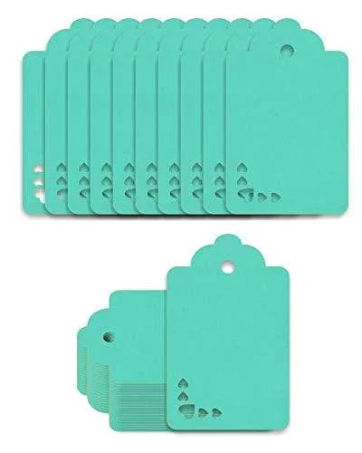 100pcs Premium oldrose Color Gift Tags Double-Sided Available Kraft Paper Price Tags with 100 Root Natural Jute Twine