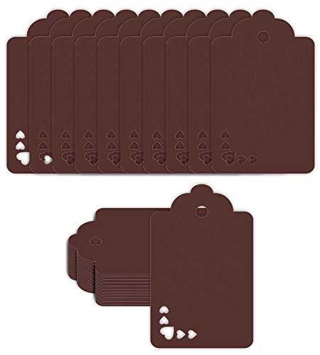 100pcs Premium oldrose Color Gift Tags Double-Sided Available Kraft Paper Price Tags with 100 Root Natural Jute Twine