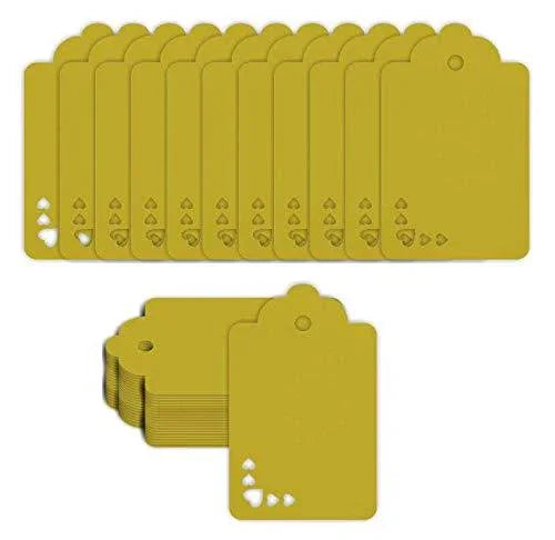 100pcs Premium oldrose Color Gift Tags Double-Sided Available Kraft Paper Price Tags with 100 Root Natural Jute Twine