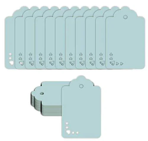 100pcs Premium oldrose Color Gift Tags Double-Sided Available Kraft Paper Price Tags with 100 Root Natural Jute Twine