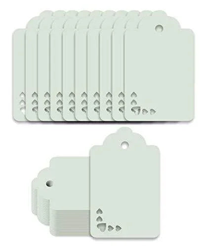 100pcs Premium oldrose Color Gift Tags Double-Sided Available Kraft Paper Price Tags with 100 Root Natural Jute Twine