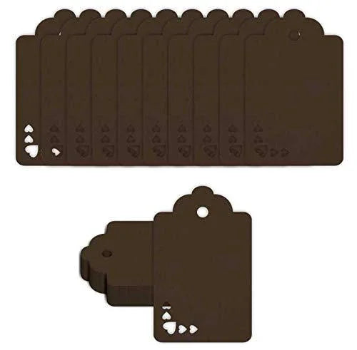 100pcs Premium oldrose Color Gift Tags Double-Sided Available Kraft Paper Price Tags with 100 Root Natural Jute Twine