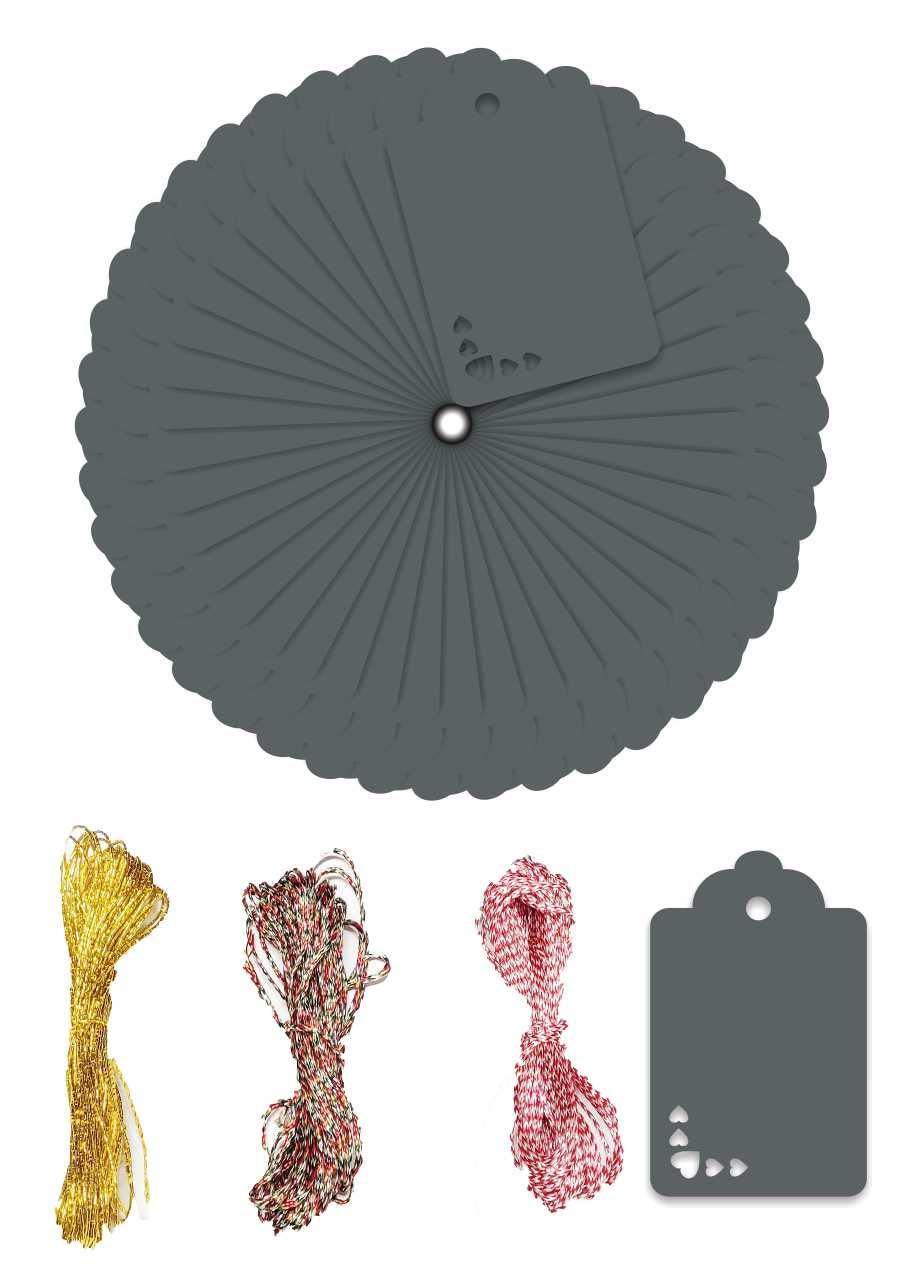 100pcs Premium oldrose Color Gift Tags Double-Sided Available Kraft Paper Price Tags with 100 Root Natural Jute Twine