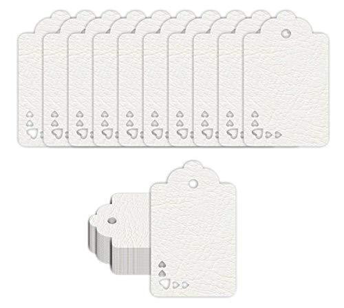 100pcs Premium oldrose Color Gift Tags Double-Sided Available Kraft Paper Price Tags with 100 Root Natural Jute Twine