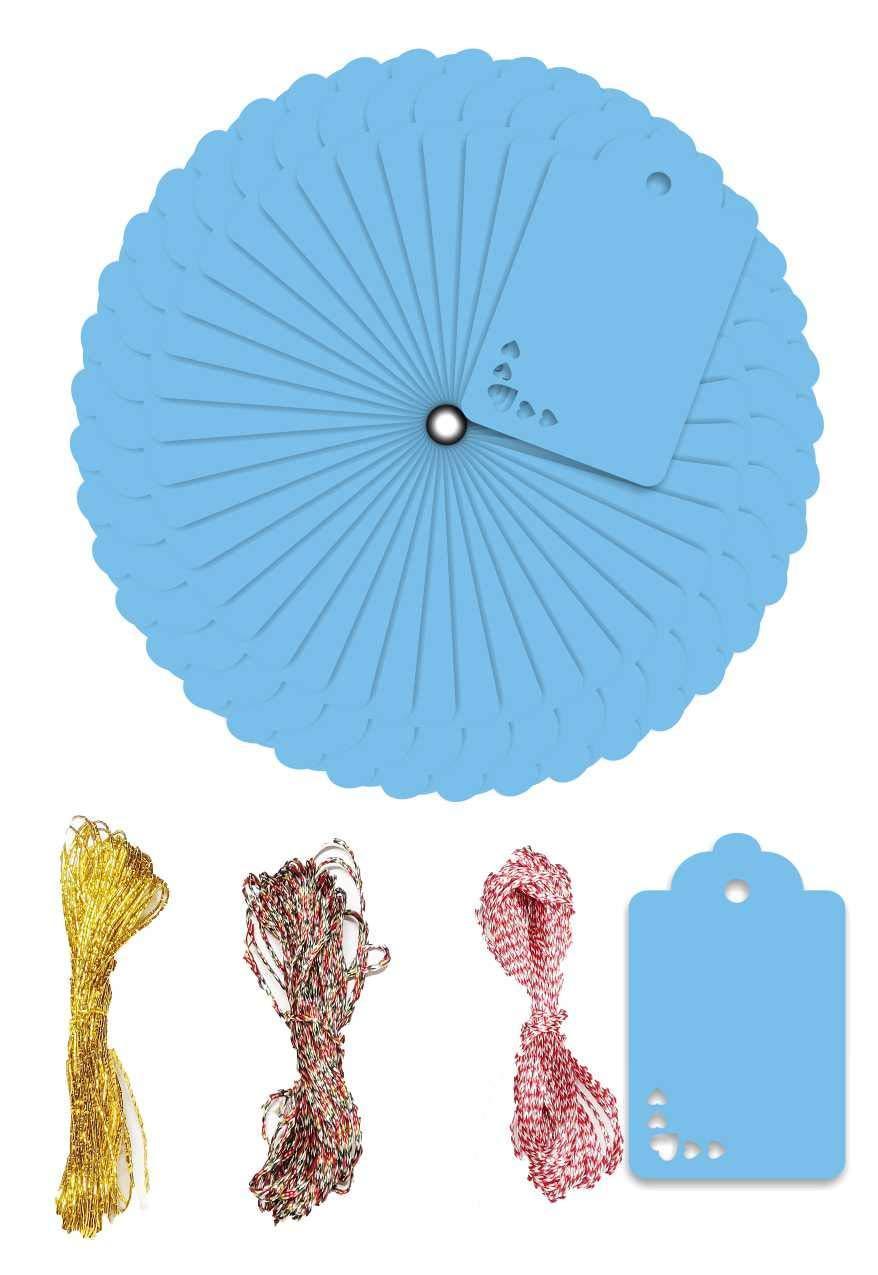 100pcs Premium oldrose Color Gift Tags Double-Sided Available Kraft Paper Price Tags with 100 Root Natural Jute Twine