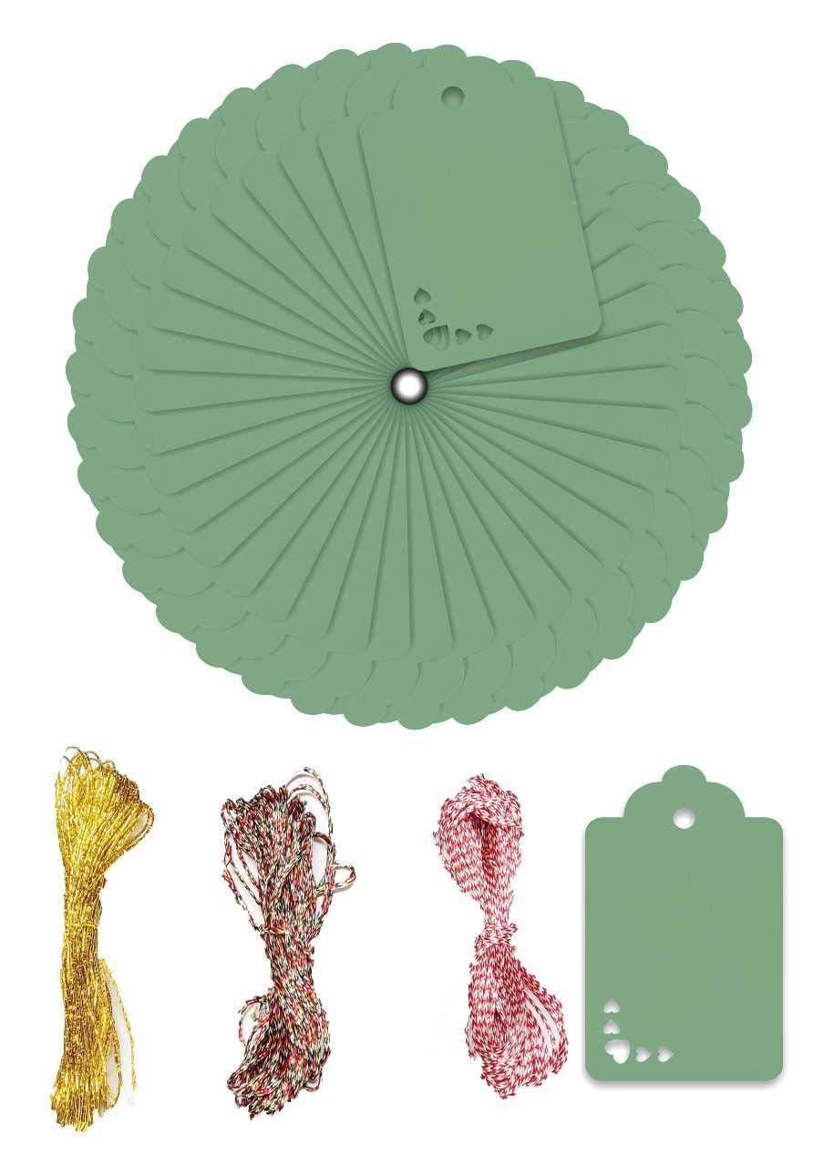 100pcs Premium oldrose Color Gift Tags Double-Sided Available Kraft Paper Price Tags with 100 Root Natural Jute Twine