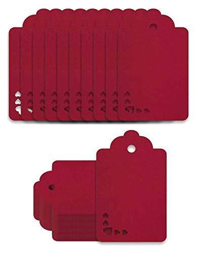 100pcs Premium oldrose Color Gift Tags Double-Sided Available Kraft Paper Price Tags with 100 Root Natural Jute Twine