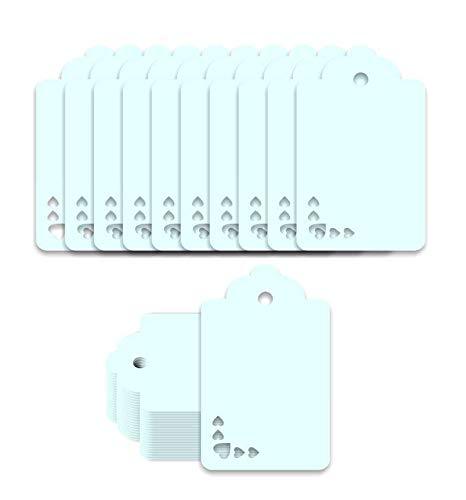 100pcs Premium oldrose Color Gift Tags Double-Sided Available Kraft Paper Price Tags with 100 Root Natural Jute Twine