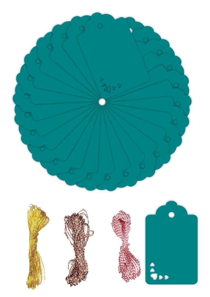 100pcs Premium oldrose Color Gift Tags Double-Sided Available Kraft Paper Price Tags with 100 Root Natural Jute Twine