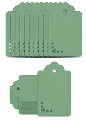 100pcs Premium oldrose Color Gift Tags Double-Sided Available Kraft Paper Price Tags with 100 Root Natural Jute Twine