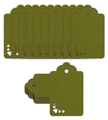 100pcs Premium oldrose Color Gift Tags Double-Sided Available Kraft Paper Price Tags with 100 Root Natural Jute Twine