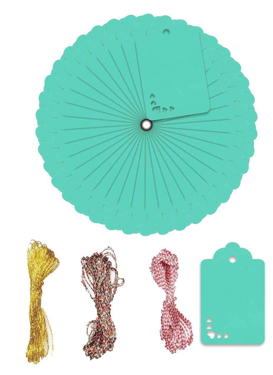 100pcs Premium oldrose Color Gift Tags Double-Sided Available Kraft Paper Price Tags with 100 Root Natural Jute Twine