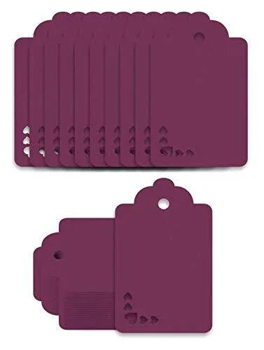 100pcs Premium oldrose Color Gift Tags Double-Sided Available Kraft Paper Price Tags with 100 Root Natural Jute Twine