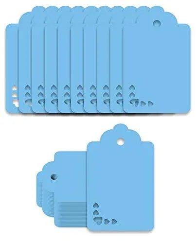 100pcs Premium oldrose Color Gift Tags Double-Sided Available Kraft Paper Price Tags with 100 Root Natural Jute Twine