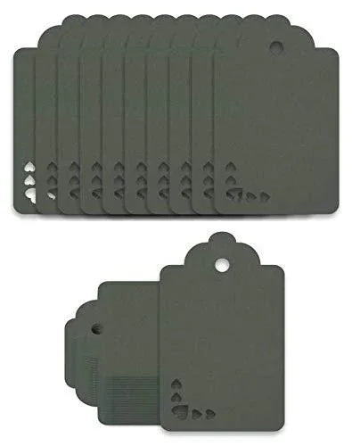 100pcs Premium oldrose Color Gift Tags Double-Sided Available Kraft Paper Price Tags with 100 Root Natural Jute Twine