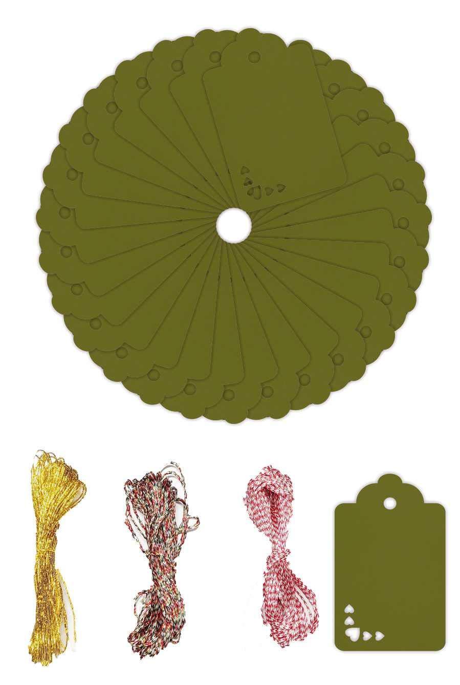 100pcs Premium oldrose Color Gift Tags Double-Sided Available Kraft Paper Price Tags with 100 Root Natural Jute Twine