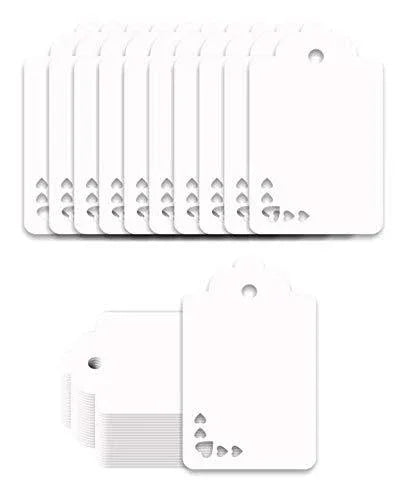 100pcs Premium oldrose Color Gift Tags Double-Sided Available Kraft Paper Price Tags with 100 Root Natural Jute Twine