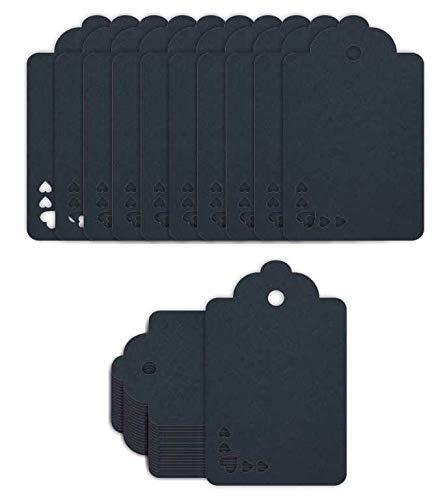 100pcs Premium oldrose Color Gift Tags Double-Sided Available Kraft Paper Price Tags with 100 Root Natural Jute Twine