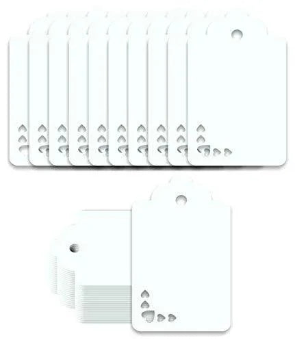 100pcs Premium oldrose Color Gift Tags Double-Sided Available Kraft Paper Price Tags with 100 Root Natural Jute Twine