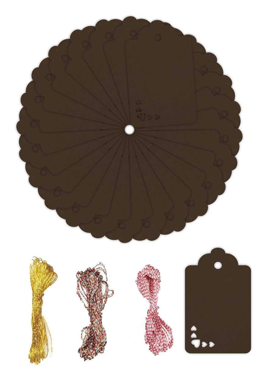 100pcs Premium oldrose Color Gift Tags Double-Sided Available Kraft Paper Price Tags with 100 Root Natural Jute Twine