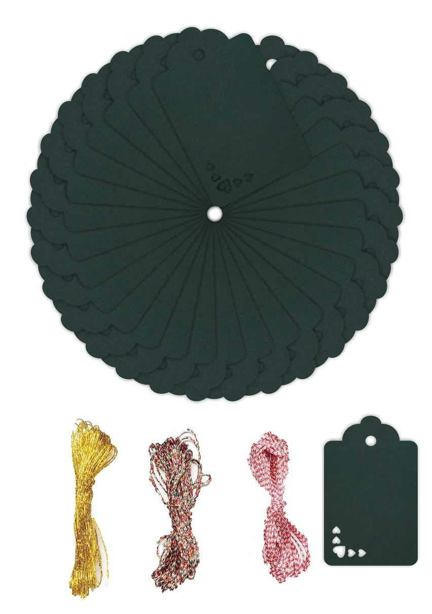 100pcs Premium oldrose Color Gift Tags Double-Sided Available Kraft Paper Price Tags with 100 Root Natural Jute Twine