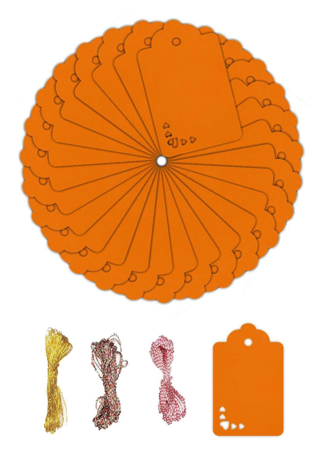 100pcs Premium oldrose Color Gift Tags Double-Sided Available Kraft Paper Price Tags with 100 Root Natural Jute Twine