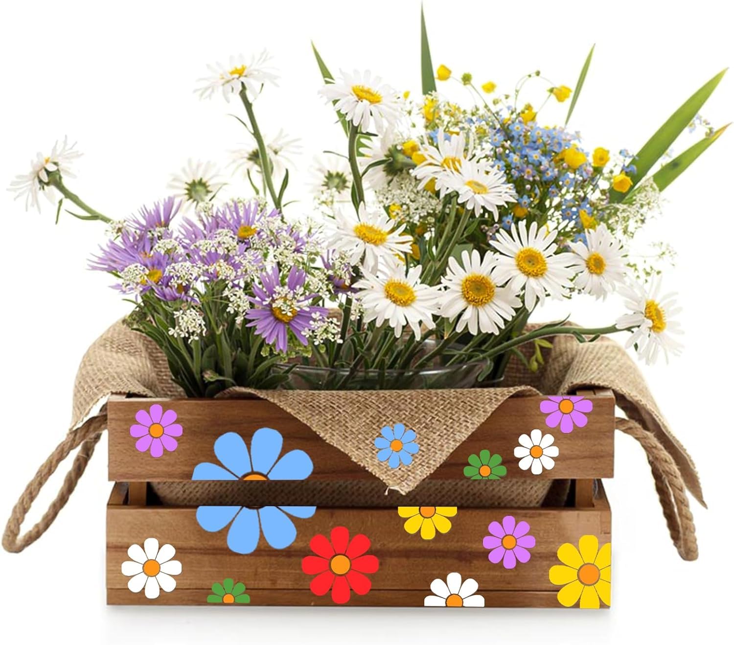 6Pcs Daisy Flower Stencils for Painting – 11.8 Inch Large Reusable Plastic Stencil Templates for Wood, Wall, Fabric, DIY Crafts, Canvas, Furniture, Fence, Home Art & Décor