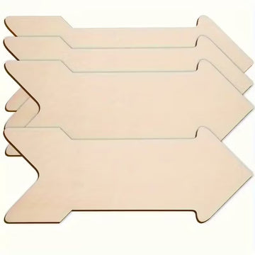 Pack of 6 Wooden Arrow Blank Boards, Unfinished MDF Craft Shapes, Party & Office Decorations - 7.87x2.94 Inch