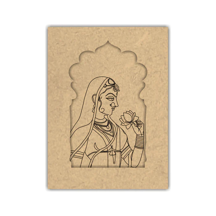 Pack of 2 Wooden Pre-Marked MDF Jharokha, Decorative