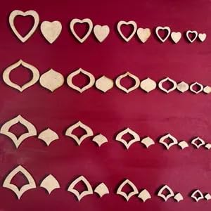 Mandala Art Stencils with 80 MDF Cutouts 8 Geometric Shapes for Dot Painting, Drawing & Craft 40 Inner + 40 Outer Templates