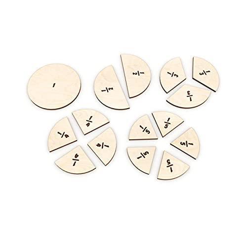 Haoser Wooden Fraction Puzzle of Mathematic Learning Fraction Vector Model Toy - Haoser