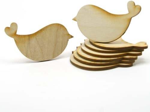 Haoser 12 Piececs Unfinished Wood Birds, Dove Bird Wood Shapes,Bird Wood DIY Crafts Cutouts,Wooden Birds for Craft,Bird Wood DIY Crafts Cutouts,Hanging Wooden Birds Ornaments - Haoser