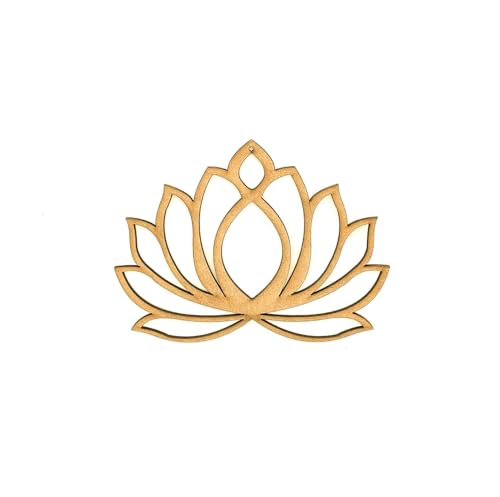 Haoser 10 Pcs Lotus MDF Cutout for Art and Craft