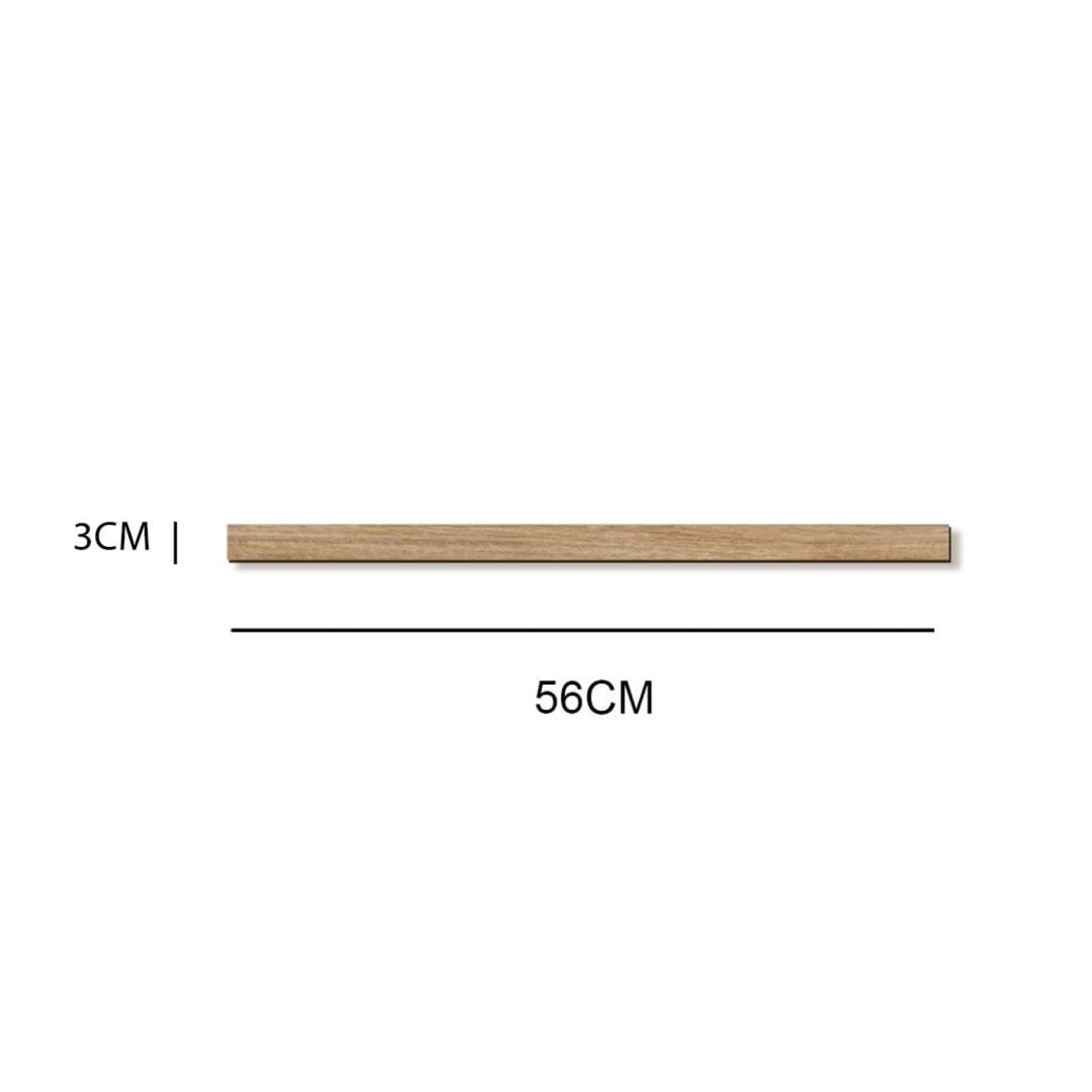 Pack of 5 Wooden Wall Molding Strips – 56 x 3 cm Chair Rail Cornice Trim