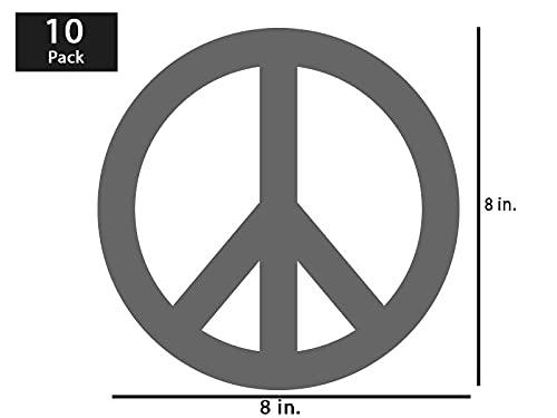 Haoser 10 Pcs Unfinished Wood Blank Peace Sign Shape Board, 4mm Thick Wooden Cutout for DIY Craft Projects (HSR-BP4-PEACE_Beige_8IN) - Haoser