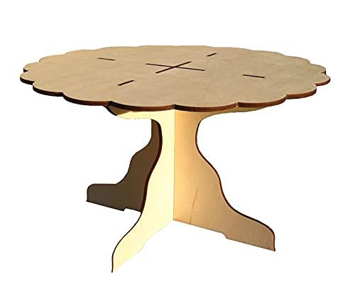 Haoser MDF Cake Stand, Cupcake Stand Pack of 1, Round Display with Stand Laser Cut Decoration - Haoser