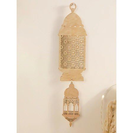 Wooden Ramadan Hanging Moon Lantern Décor – MDF Ramadan Decoration