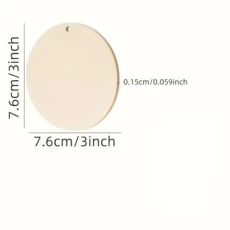 Pack of 20 Round Wooden Tags with Holes, Wood Circles for Christmas Decoration, Holiday Decor, DIY Crafts, Unfinished Ornaments for Crfat - 3 Inch
