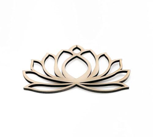 Haoser 10 Pcs Lotus MDF Cutout for Art and Craft