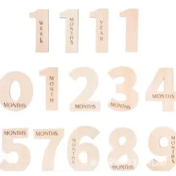 Pack of 14 Milestone Wooden Numbers for Baby Monthly Photoshoot