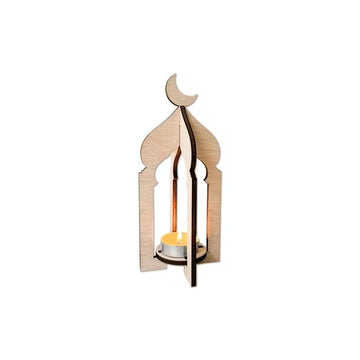Wooden Ramadan Candle Holder Lantern for Home Decor | Unfinished Decorative Tabletop