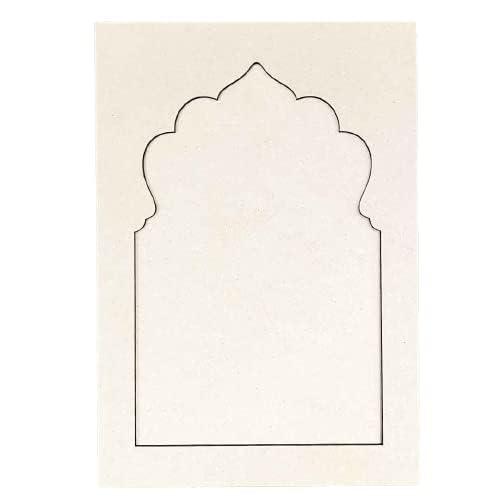 Haoser Plain MDF jharokha Cutouts for Art and Craft|Set of 2 Plain Wooden Jharokha MDF Cutouts Wall Decor Wooden Jharokha MDF Jharokha Cutout (L X H 21 X 30 CM) - Haoser