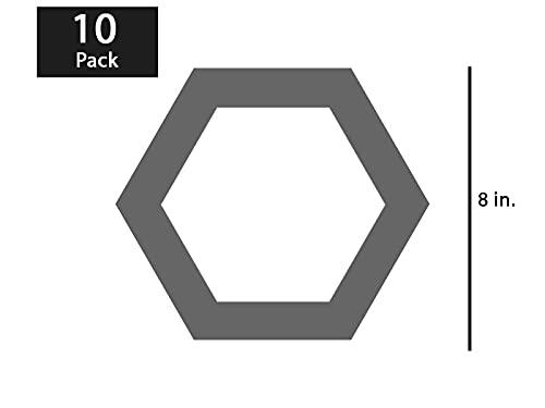 Haoser 10 Pcs Unfinished Wood Blank Hexa Frame Shape Board, 4mm Thick Wooden Cutout for DIY Craft Projects (HSR-BP4-HEXAFRAME_Beige_8IN) - Haoser