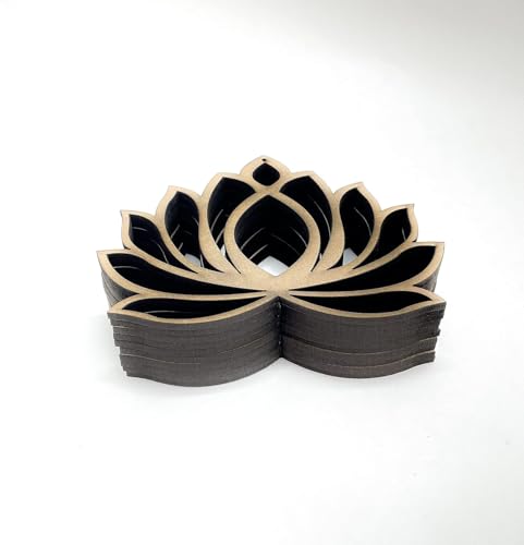 Haoser 10 Pcs Lotus MDF Cutout for Art and Craft