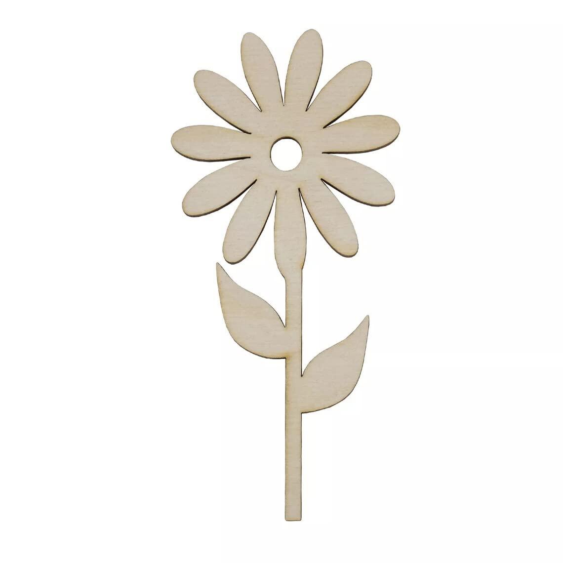 Haoser 5 pcs. ,Wooden Flowers,Wooden Flowers for Craft ,Wooden Flower Bouquet, Laser Cut, Gift for Her, Natural Decor, Home Decor, Wedding Decor, Unfinished , 5 inch - Haoser