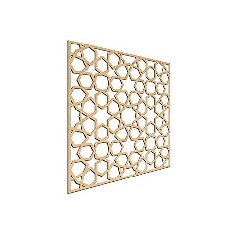 Haoser Birch Ply-3mm Wooden Panel for Room Divider/Partition, Wall Decor Pack of 1 Geometric Laser Cut Carved Panel  (Panle-5) - Haoser