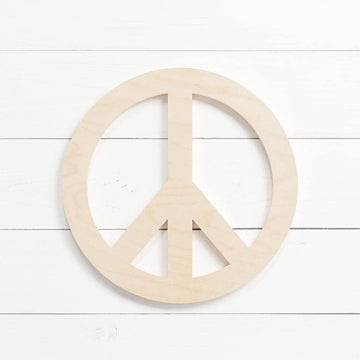 Haoser 10 Pcs Unfinished Wood Blank Peace Sign Shape Board, 4mm Thick Wooden Cutout for DIY Craft Projects (HSR-BP4-PEACE_Beige_8IN) - Haoser