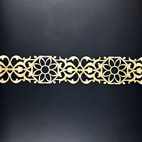 Haoser Corved Panel Geometric Wooden Panel, MDF Jali for Wall Decoration for Your Amazing Home (H-BP3-WDPNL-1_Beige_15x74CM) - Haoser