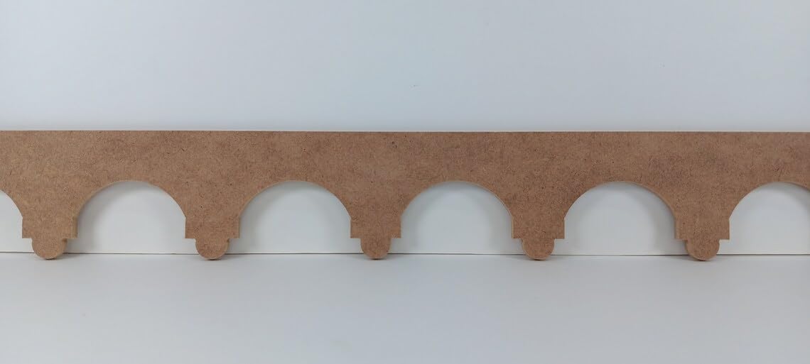 2 Pcs MDF Scallop Trim Molding – Eyes Pattern Design, 56x6 CM